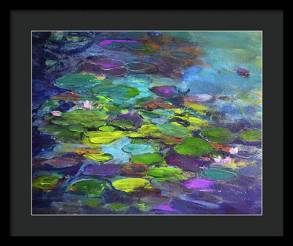 Water Lilies, Shades of Purple - Framed Print
