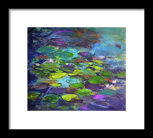 Water Lilies, Shades of Purple - Framed Print