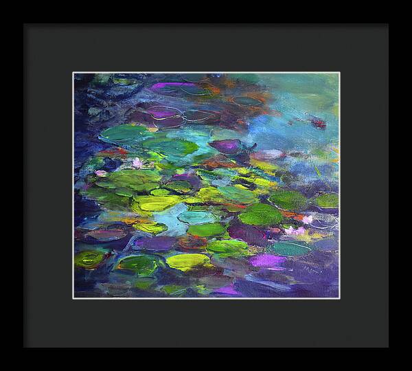 Water Lilies, Shades of Purple - Framed Print