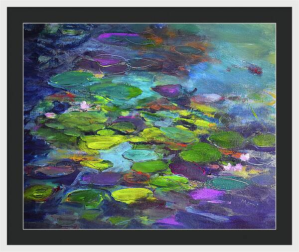 Water Lilies, Shades of Purple - Framed Print