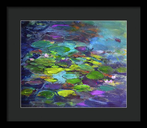 Water Lilies, Shades of Purple - Framed Print