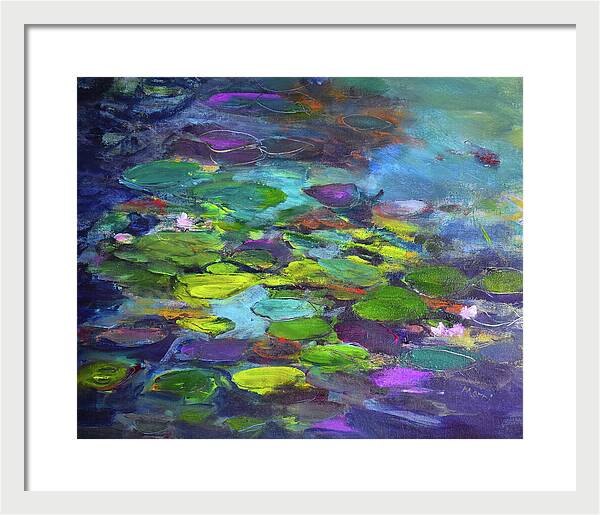 Water Lilies, Shades of Purple - Framed Print