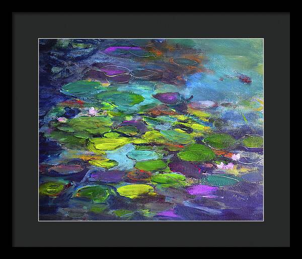 Water Lilies, Shades of Purple - Framed Print