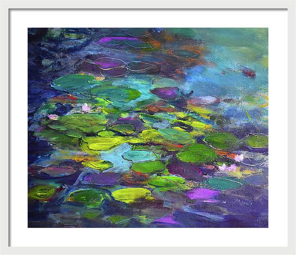 Water Lilies, Shades of Purple - Framed Print
