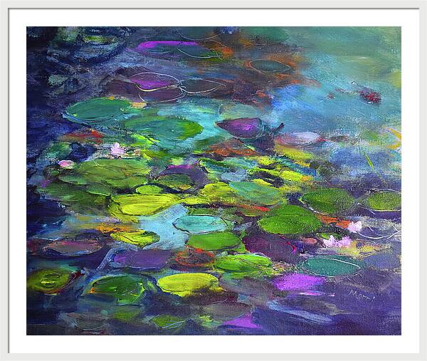 Water Lilies, Shades of Purple - Framed Print