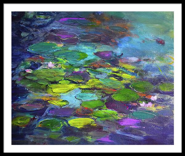 Water Lilies, Shades of Purple - Framed Print