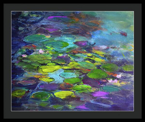 Water Lilies, Shades of Purple - Framed Print
