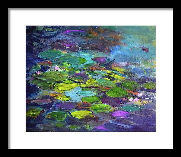 Water Lilies, Shades of Purple - Framed Print