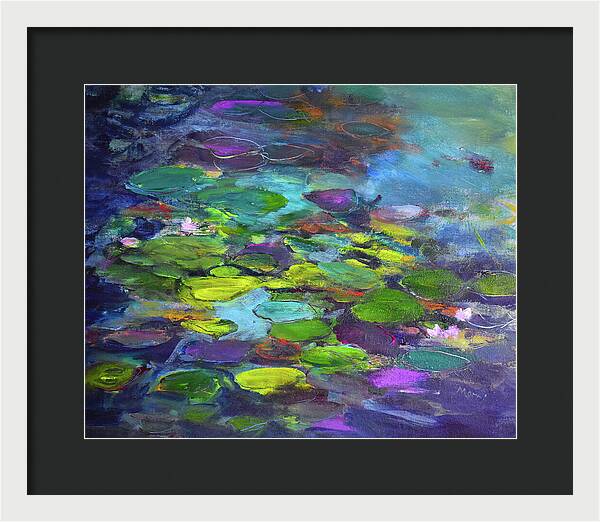 Water Lilies, Shades of Purple - Framed Print