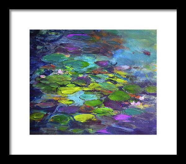 Water Lilies, Shades of Purple - Framed Print