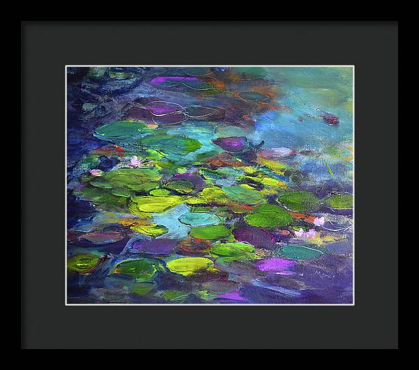Water Lilies, Shades of Purple - Framed Print