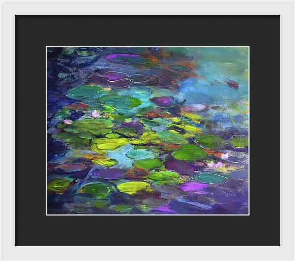 Water Lilies, Shades of Purple - Framed Print