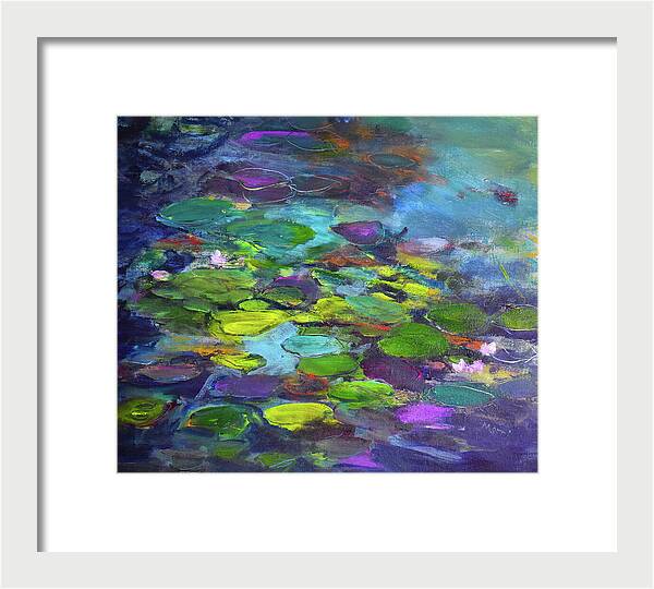 Water Lilies, Shades of Purple - Framed Print