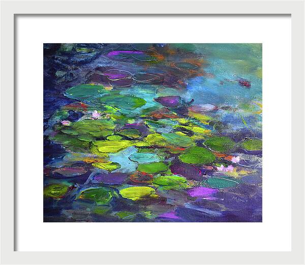 Water Lilies, Shades of Purple - Framed Print