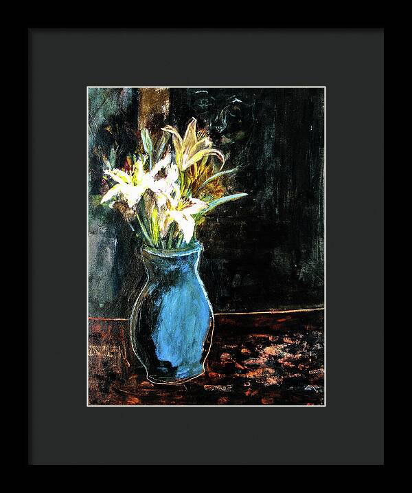 White Lilies and the Watchers -original in private collection - Framed Print