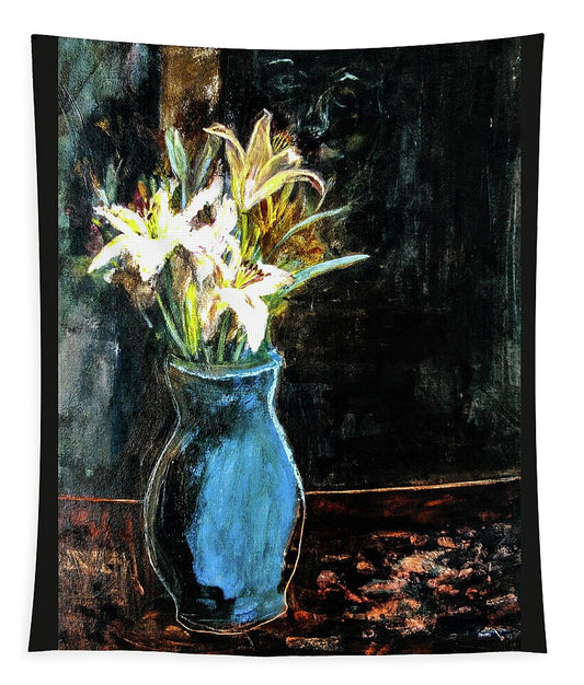 White Lilies and the Watchers -original in private collection - Tapestry