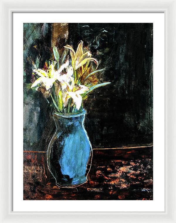 White Lilies and the Watchers -original in private collection - Framed Print