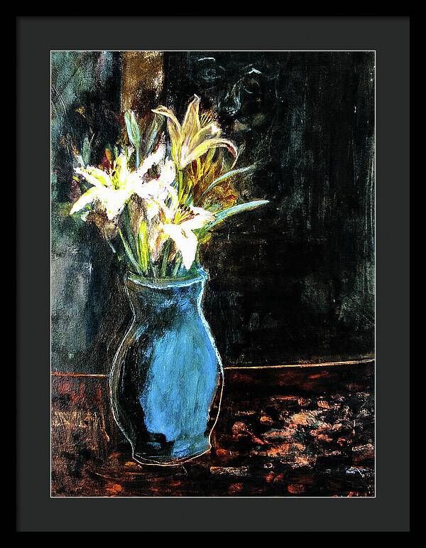 White Lilies and the Watchers -original in private collection - Framed Print