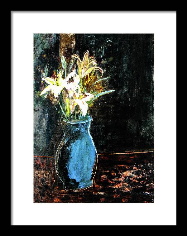 White Lilies and the Watchers -original in private collection - Framed Print