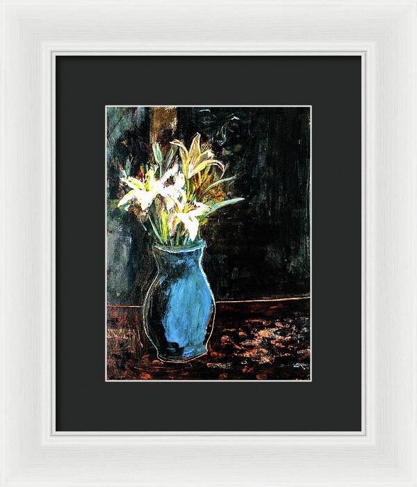 White Lilies and the Watchers -original in private collection - Framed Print