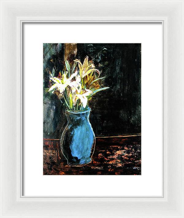 White Lilies and the Watchers -original in private collection - Framed Print