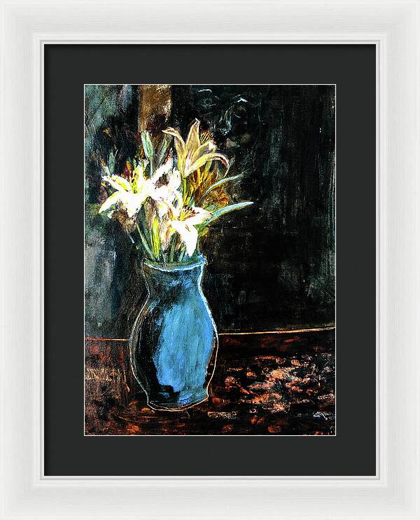 White Lilies and the Watchers -original in private collection - Framed Print