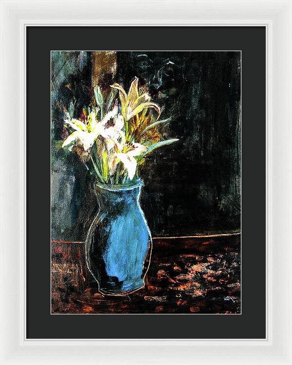 White Lilies and the Watchers -original in private collection - Framed Print