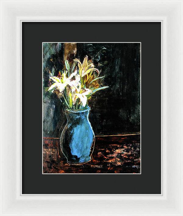 White Lilies and the Watchers -original in private collection - Framed Print