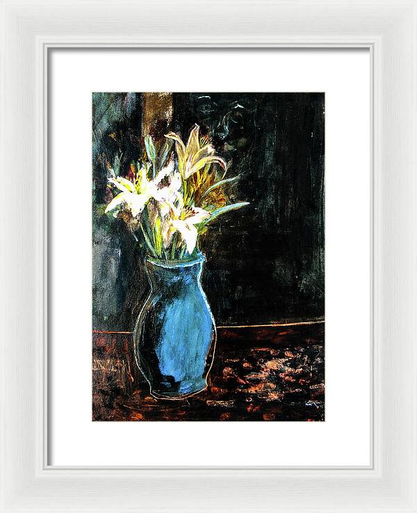 White Lilies and the Watchers -original in private collection - Framed Print