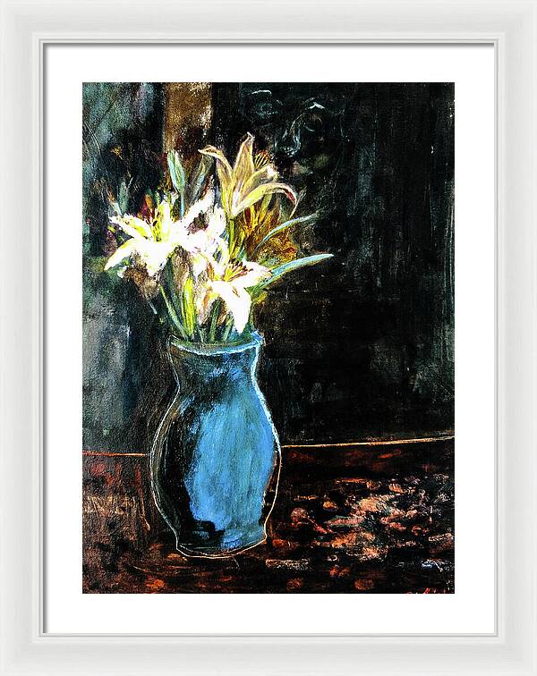 White Lilies and the Watchers -original in private collection - Framed Print