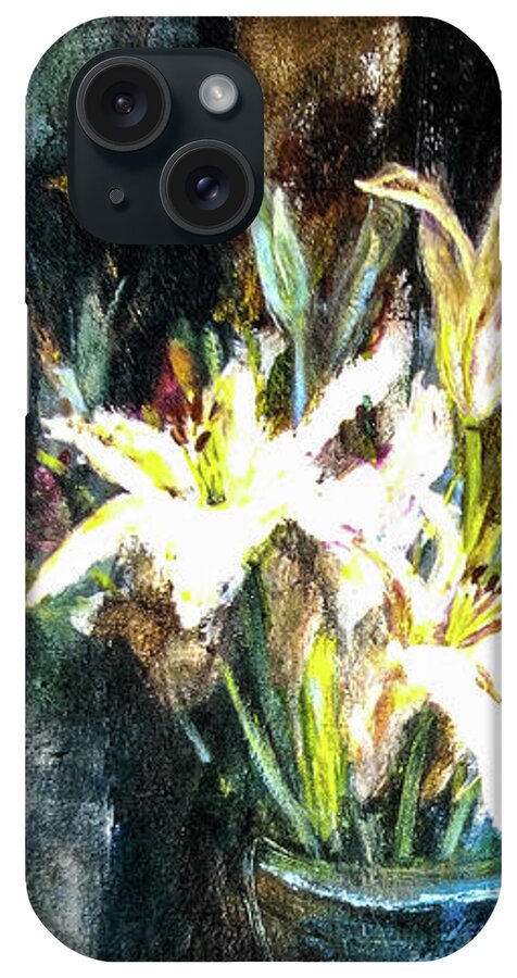 White Lilies and the Watchers -original in private collection - Phone Case
