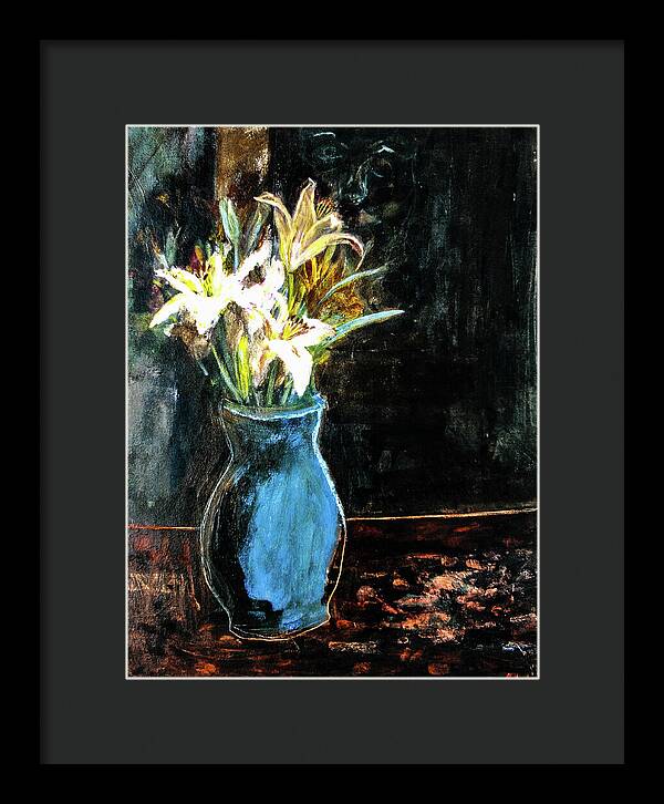 White Lilies and the Watchers -original in private collection - Framed Print