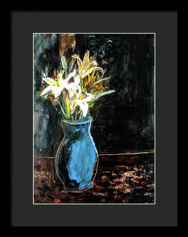 White Lilies and the Watchers -original in private collection - Framed Print