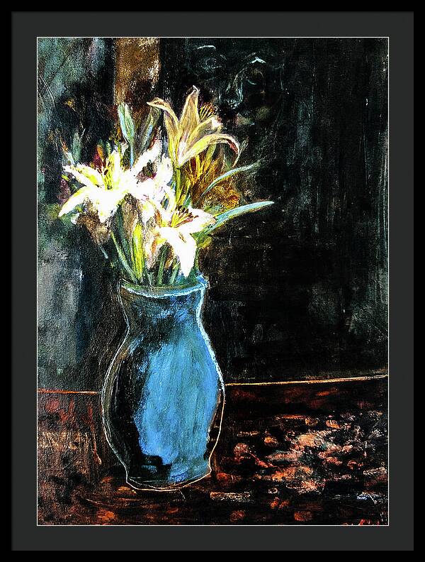 White Lilies and the Watchers -original in private collection - Framed Print