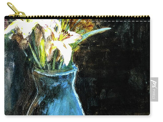 White Lilies and the Watchers -original in private collection - Zip Pouch