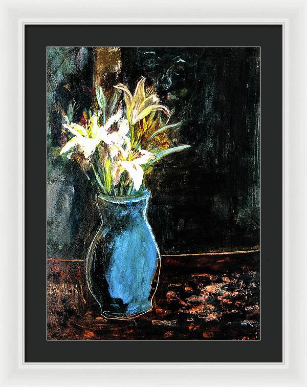 White Lilies and the Watchers -original in private collection - Framed Print