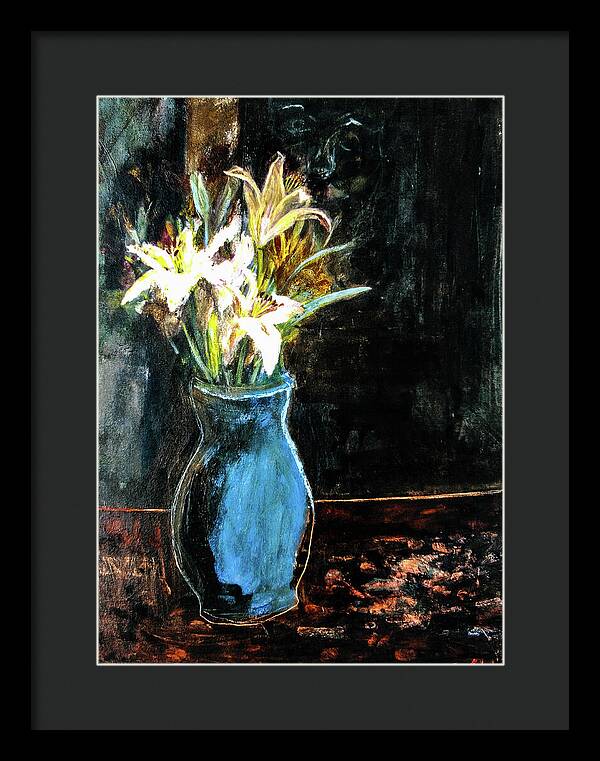 White Lilies and the Watchers -original in private collection - Framed Print