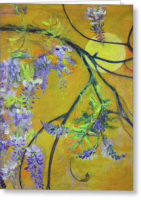 Wisteria Moon-wildflower series - Greeting Card