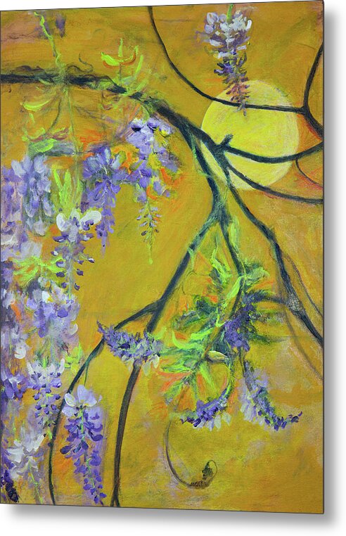 Wisteria Moon-wildflower series - Metal Print