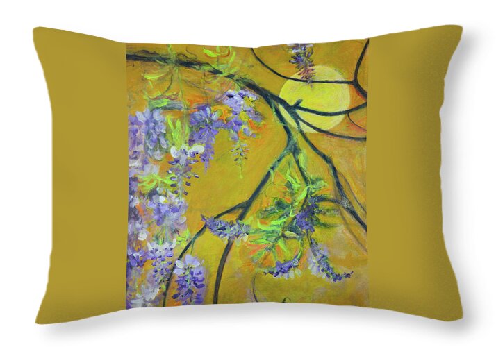 Wisteria Moon-wildflower series - Throw Pillow