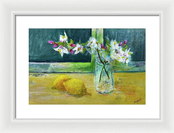 Blossoms and Lemons from my Lemon Tree - Framed Print