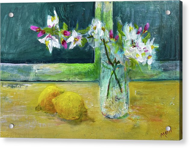 Blossoms and Lemons from my Lemon Tree - Acrylic Print