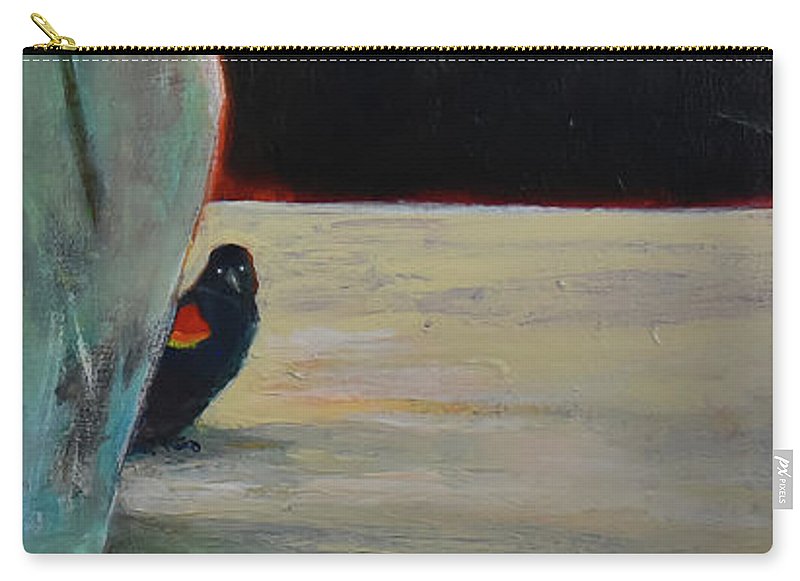 Curiosity, Red-winged Blackbird - open window series - Zip Pouch