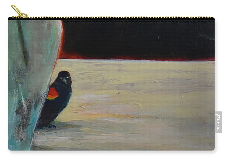 Curiosity, Red-winged Blackbird - open window series - Zip Pouch