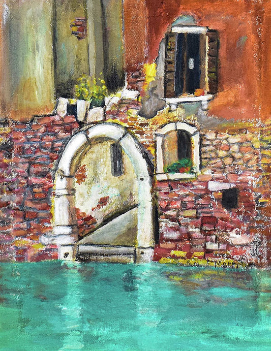 Entrance in Venice Italy - 'en plein air - Art Print