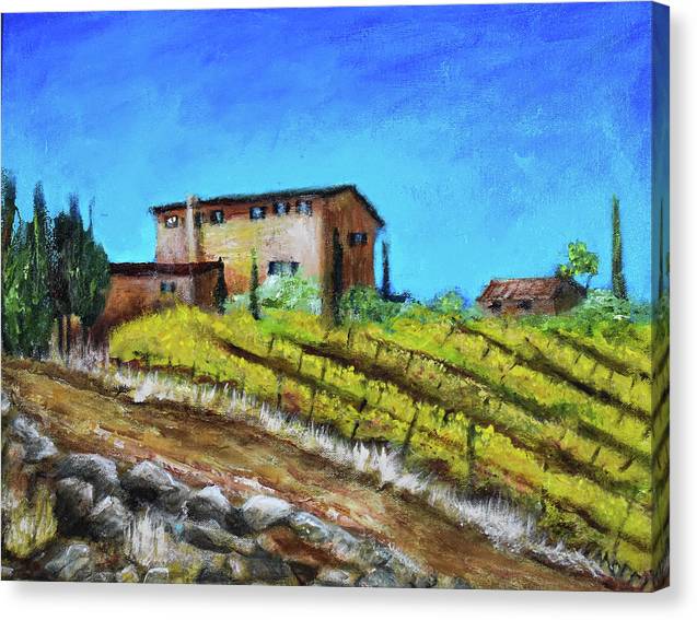 Fall Vineyard, France 'en plein air - Canvas Print