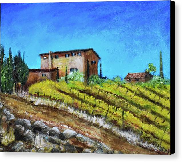 Fall Vineyard, France 'en plein air - Canvas Print