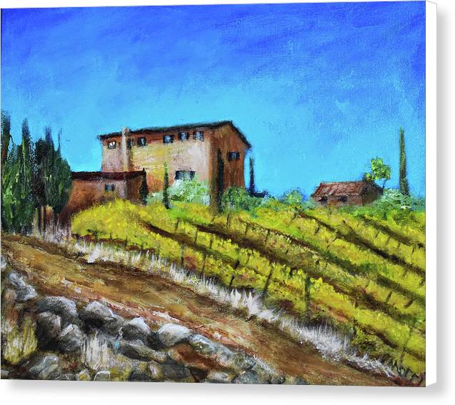 Fall Vineyard, France 'en plein air - Canvas Print