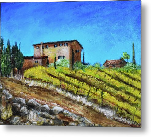 Fall Vineyard, France 'en plein air - Metal Print