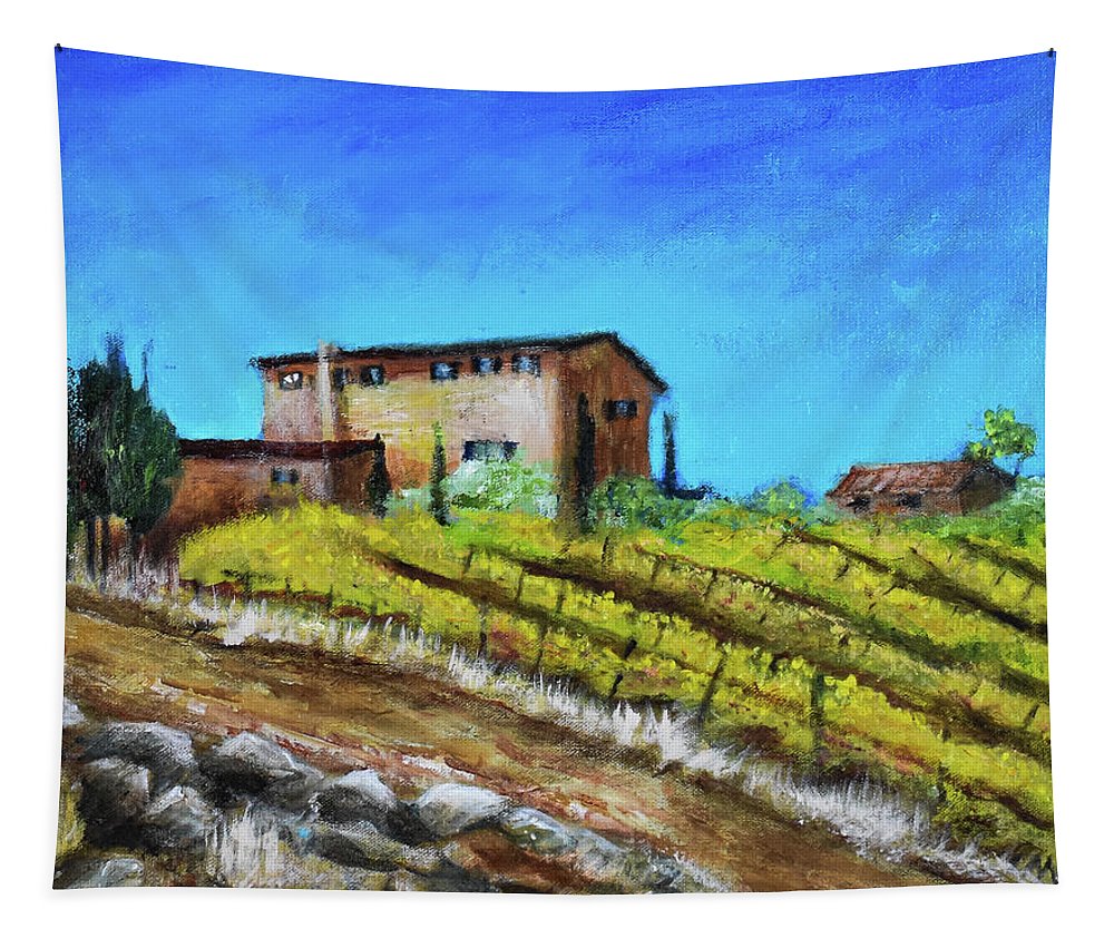 Fall Vineyard, France 'en plein air - Tapestry